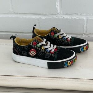 Boy Toddler Size 12 Slip-On Nintendo Black White Multi-Colored Sneakers